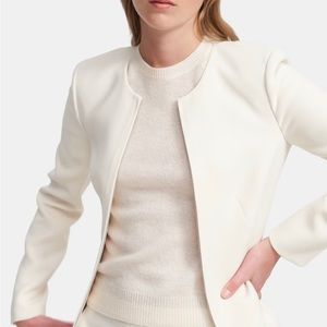 Sculpture Blazer in Double Crepe, color: Rice